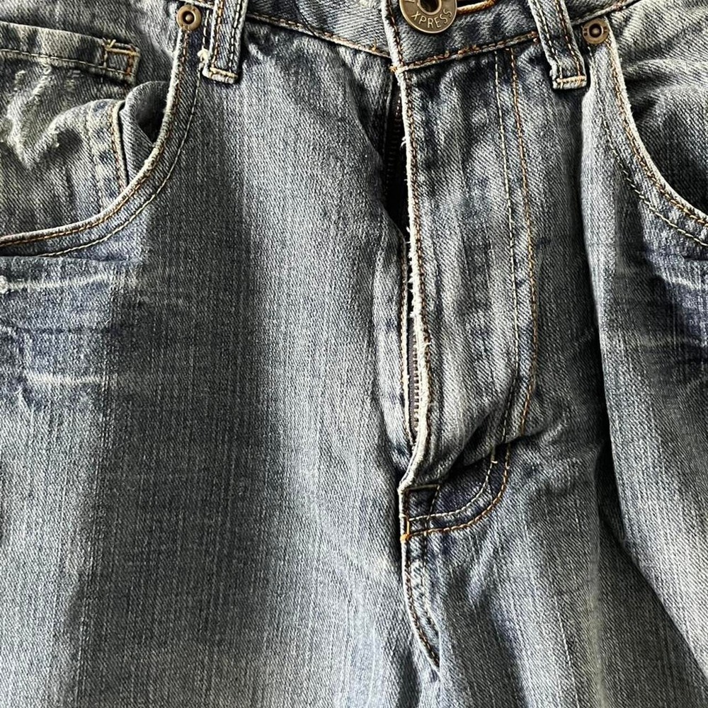 Brooklyn xpress blue embroidered jeans with a unique design